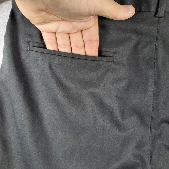 Nike Shorts Men's 34 Black Flat Front Dri-Fit Standard Fit Pockets Golf Casual - Picture 6 of 14